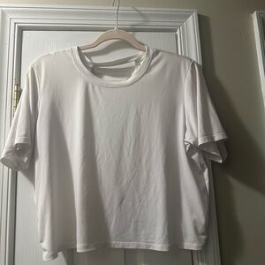 Fabletics white medium workout top with open back